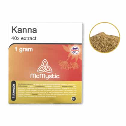 Kanna 40x 1 gram Vooraanzicht + inhoud McMystic