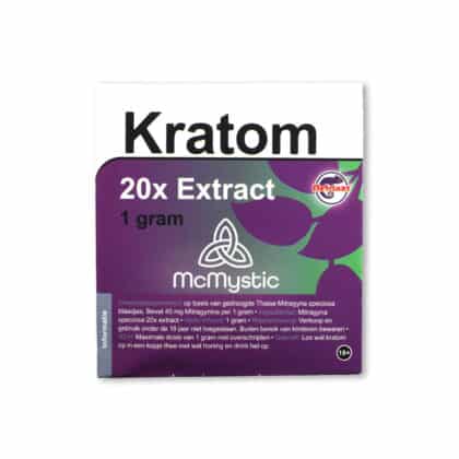 Kratom 20x 1 grama Vista frontal McMystic