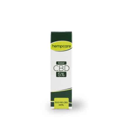 Raw Hempcare CBD 5% 10ml doosje vue de face.