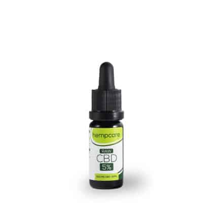 Raw Hempcare CBD 5% 10ml flesje vooraanzicht.