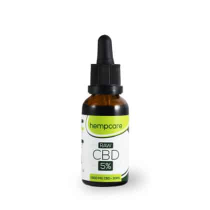 Raw Hempcare CBD 5% 30ml flesje widok z przodu.