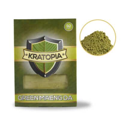 Green Maeng Da Kratom Vorderansicht + Inhalt Kratopia