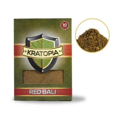 Red Bali Kratom Frontansicht + Inhalt Kratopia